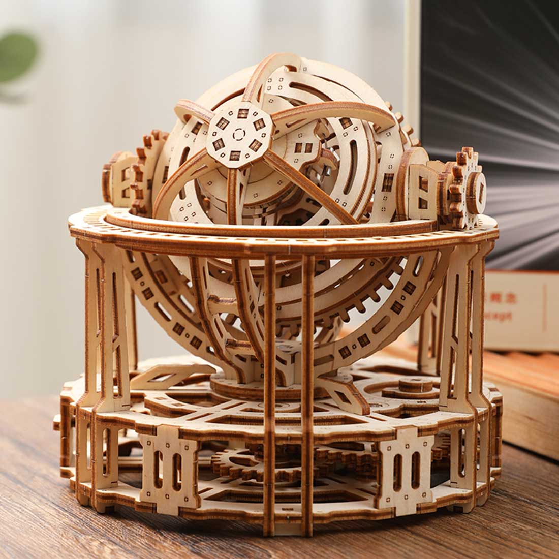 トゥールビヨンタイマー 3D 木製組立キット ぜんまい駆動メカニカル伝動 接着剤不要  DIY モデル 卓上置物 贈り物