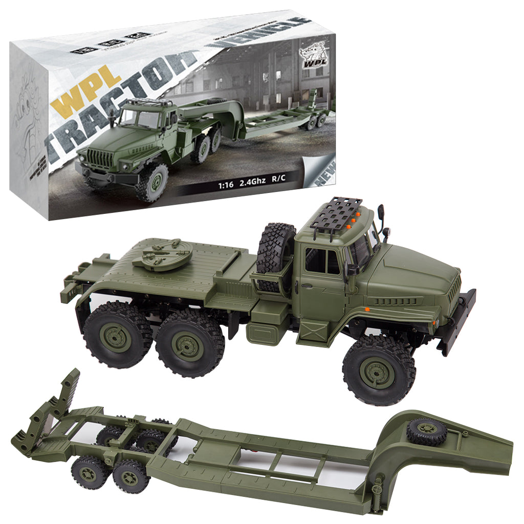 WPL B36-3 2.4G 1/16全プロポーショナルRC軍用トレーラー 2個バッテリー 軍用グリーン 5KM/h