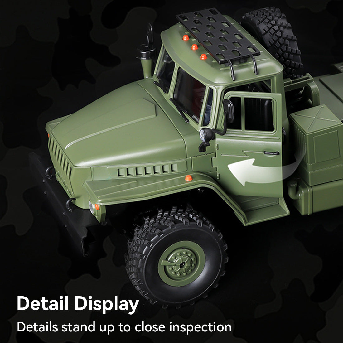 WPL B36-3 2.4G 1/16全プロポーショナルRC軍用トレーラー 2個バッテリー 軍用グリーン 5KM/h