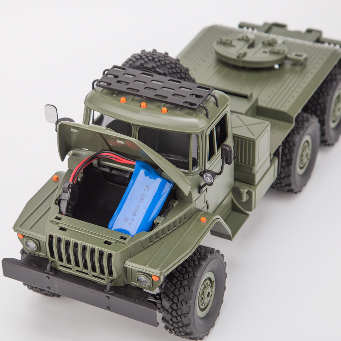 WPL B36-3 2.4G 1/16全プロポーショナルRC軍用トレーラー 2個バッテリー 軍用グリーン 5KM/h