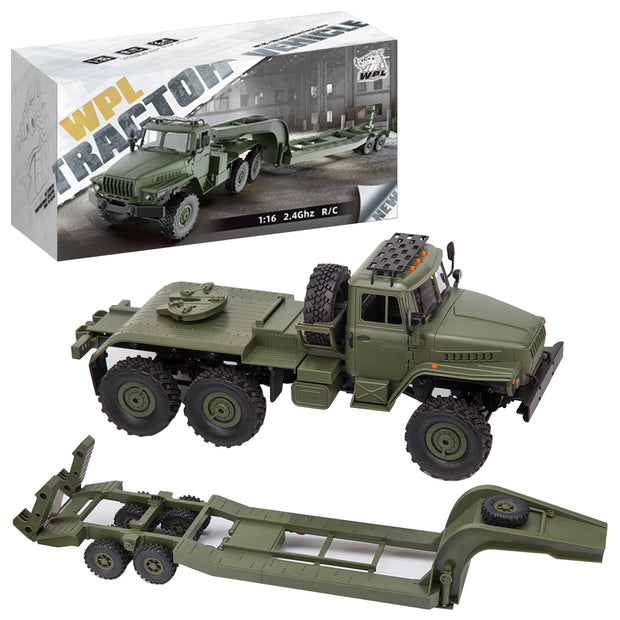 WPL B36-3 2.4G 1/16全プロポーショナルRC軍用トレーラー 2個バッテリー 軍用グリーン 5KM/h