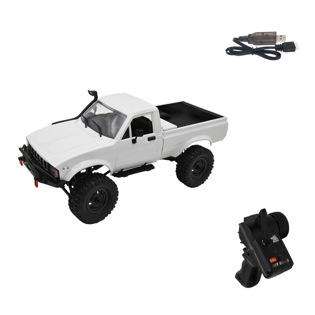WPL C24-1 2.4G フルプロポーショナル 4WD RCオフロードクローラー 2本バッテリー ホワイト
