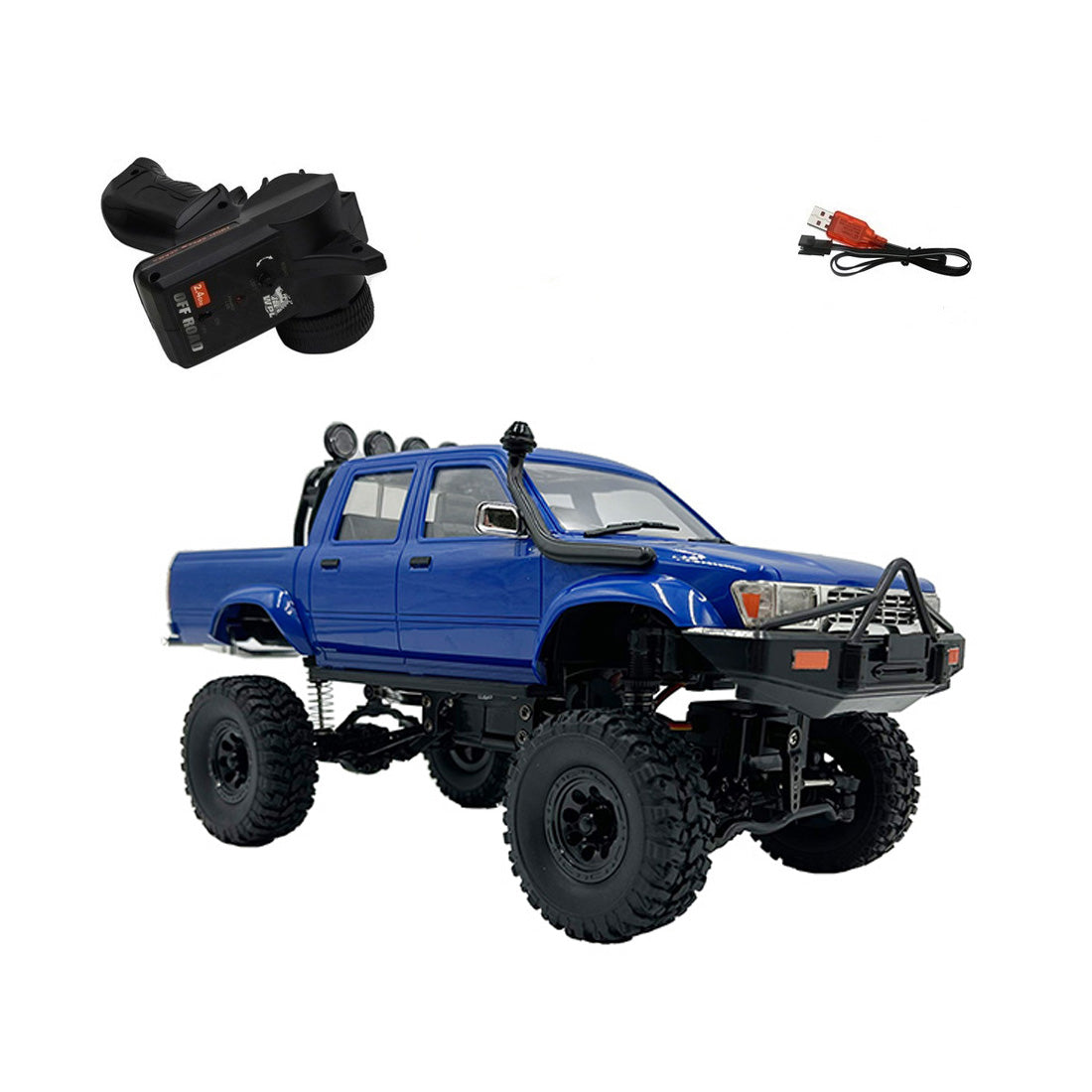 WPL C64-1 1/16スケール 4WD RCピックアップオフロードクローラー 2本バッテリー