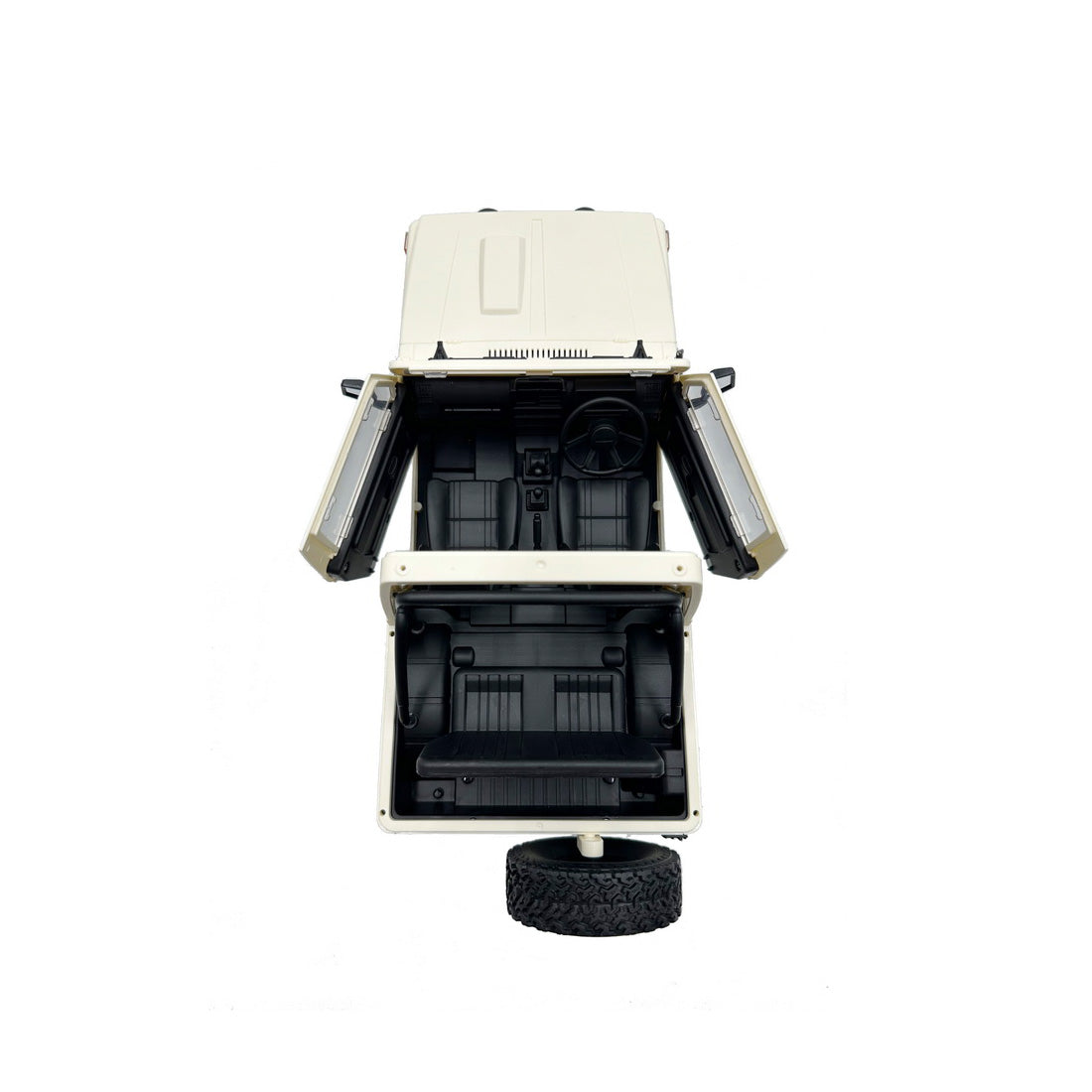 WPL C74-1 フルプロポーショナル 4WD RCオフロードクローラー 2本バッテリー コンバーチブル ホワイト