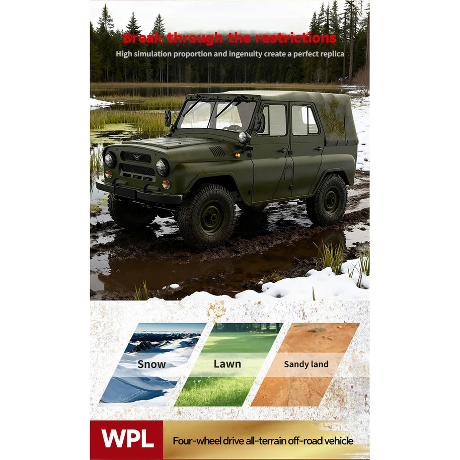 WPL C94 1/12 UAZ-469 RCクローラー｜4WD四輪駆動 フル比例制御 デュアルバッテリー 2.4G無線 改造可能 オフロードラジコン 16歳以上|RTRHOBBYJP