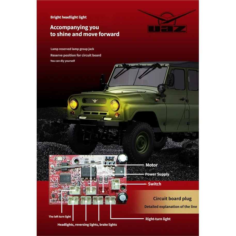 WPL C94 1/12 UAZ-469 RCクローラー｜4WD四輪駆動 フル比例制御 デュアルバッテリー 2.4G無線 改造可能 オフロードラジコン 16歳以上|RTRHOBBYJP