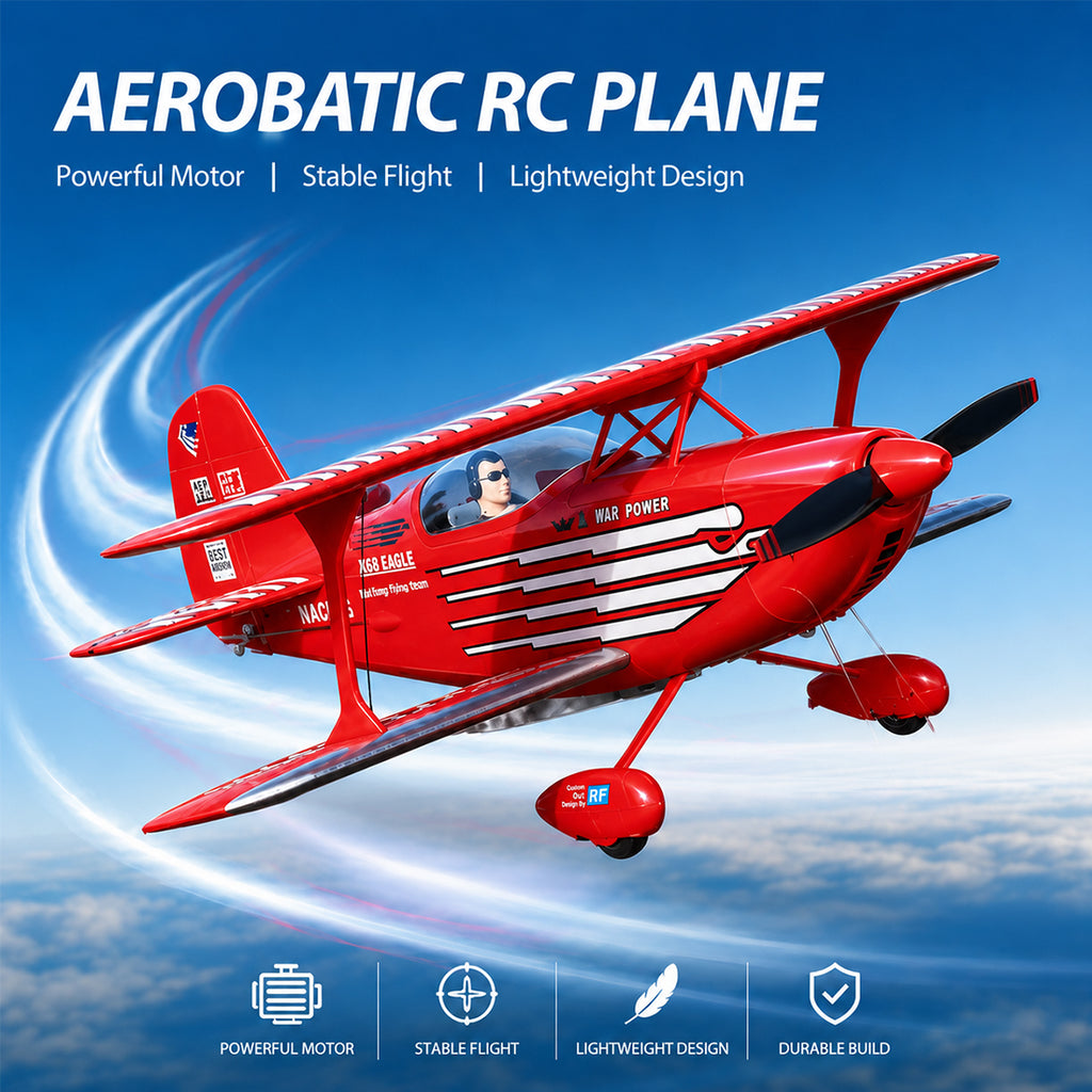 XK A310 Beech D17S 2.4G 4CH クイックリリース EPPスケール RC固定翼航空機モデル、400mm翼幅 3D/6Gリアルisticバイウィング機（RTF）