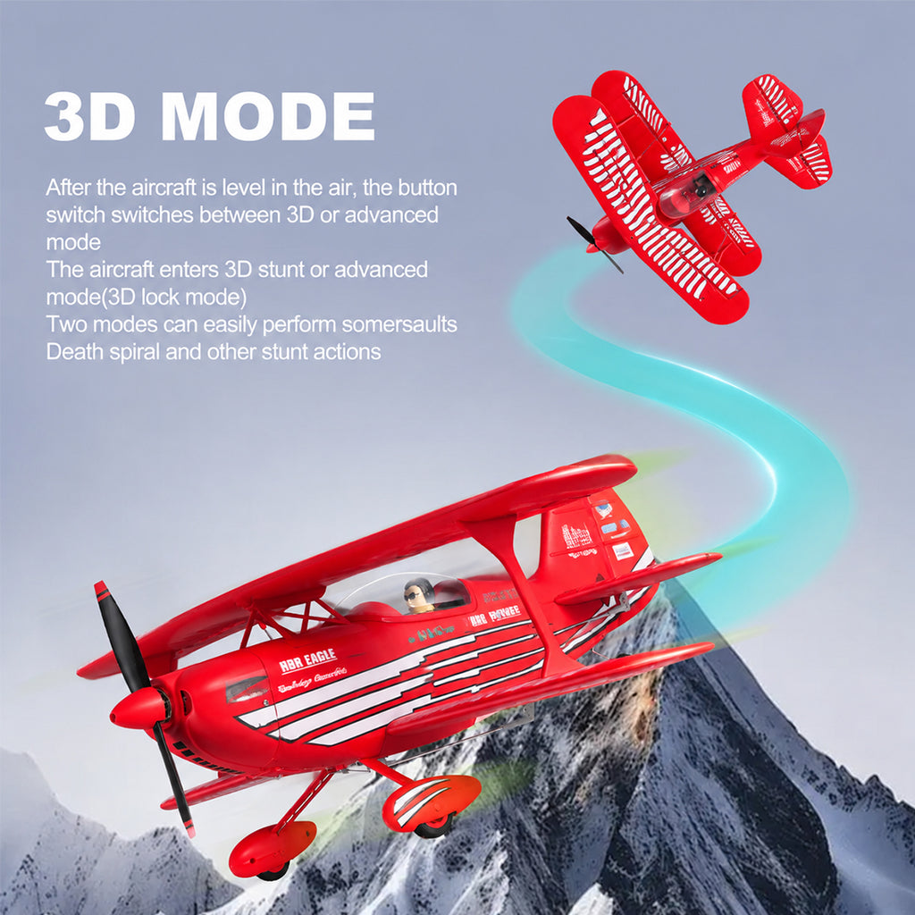 XK A310 Beech D17S 2.4G 4CH クイックリリース EPPスケール RC固定翼航空機モデル、400mm翼幅 3D/6Gリアルisticバイウィング機（RTF）