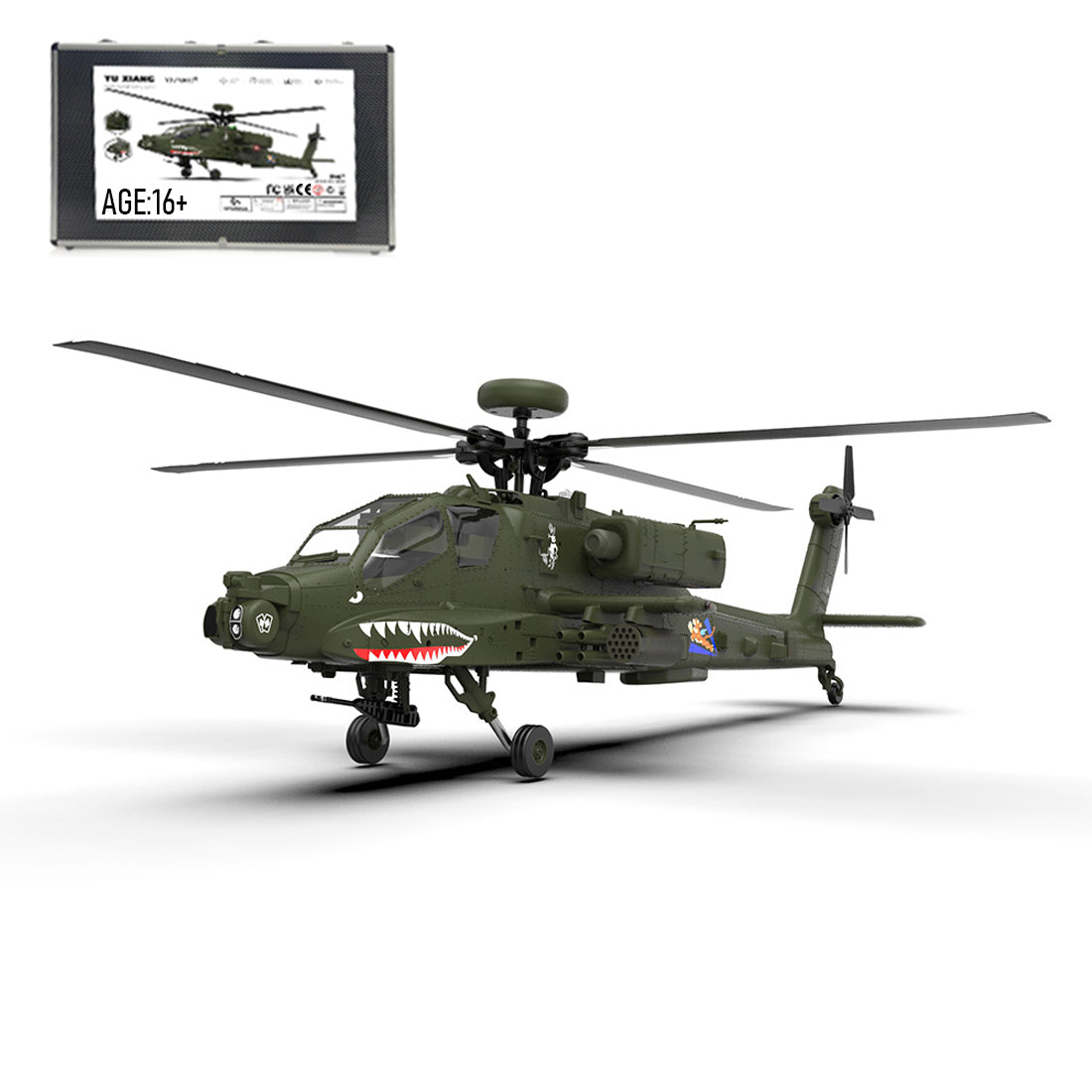 RTRHOBBYJP｜YU XIANG F11 1/32 AH64アパッチ 8CHブラシレス 6G/3D