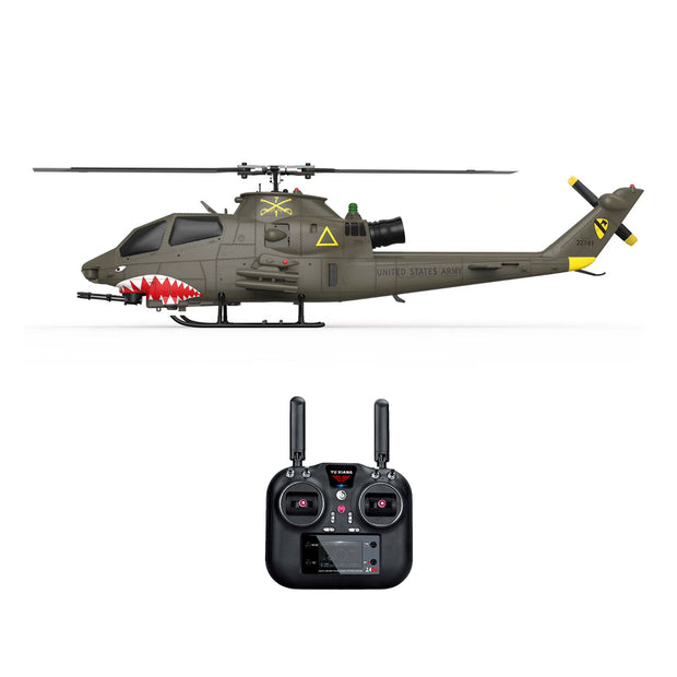 YU XIANG F112S AH-1 1/40スケール 200クラス 2.4G 9CH RC軍用ヘリコプターモデル（5枚羽根・6Gモード・RTF/軍用グリーン）
