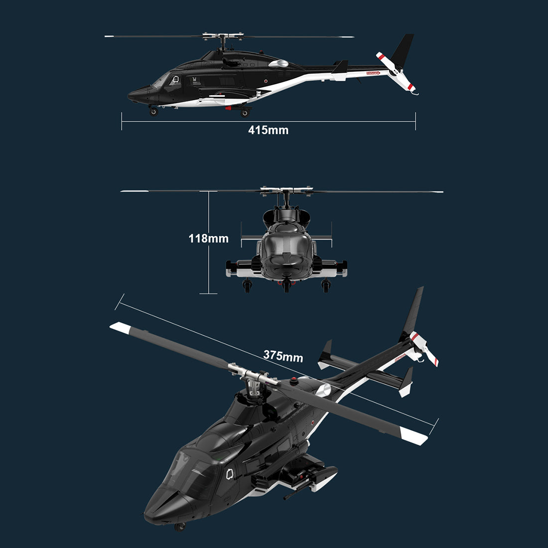 YUXIANG F02-V 1/27 6CH 2.4GHz フライバーレス 6G/3D RCヘリコプター RTF版（LEDライト・ブラシレスモーター・ジャイロ安定｜モード1/2切替可）