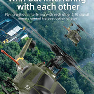 YU XIANG F07 UH-1 Huey 1/34 Scale RC Helicopter, 6-Channel Brushless Direct Drive, 6G Bladeless, Optical Flow Positioning, Mode 1/2 Switching, RTF Version