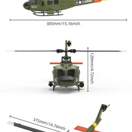 YU XIANG F07 UH-1 Huey 1/34 Scale RC Helicopter, 6-Channel Brushless Direct Drive, 6G Bladeless, Optical Flow Positioning, Mode 1/2 Switching, RTF Version