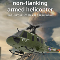 YU XIANG F07 UH-1 Huey 1/34 Scale RC Helicopter, 6-Channel Brushless Direct Drive, 6G Bladeless, Optical Flow Positioning, Mode 1/2 Switching, RTF Version