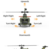 YU XIANG F07 UH-1 Huey 1/34 Scale RC Helicopter, 6-Channel Brushless Direct Drive, 6G Bladeless, Optical Flow Positioning, Mode 1/2 Switching, RTF Version