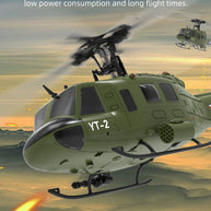 YU XIANG F07 UH-1 Huey 1/34 Scale RC Helicopter, 6-Channel Brushless Direct Drive, 6G Bladeless, Optical Flow Positioning, Mode 1/2 Switching, RTF Version