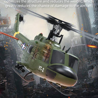 YU XIANG F07 UH-1 Huey 1/34 Scale RC Helicopter, 6-Channel Brushless Direct Drive, 6G Bladeless, Optical Flow Positioning, Mode 1/2 Switching, RTF Version