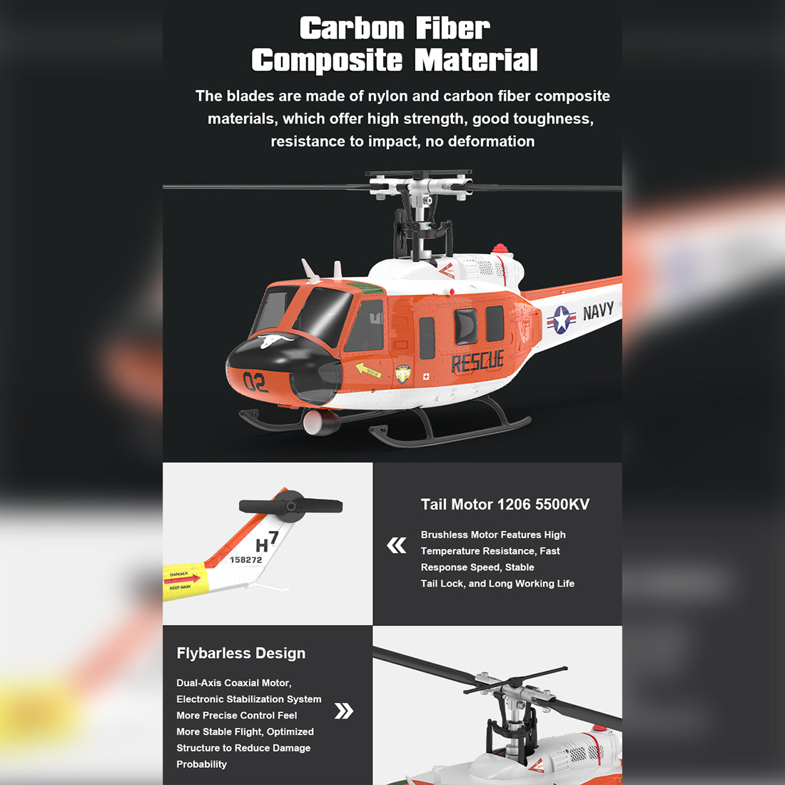 YU XIANG F07H UH-1 ヒューイ 1/34 RCヘリ GPS搭載 RTF SAR塗装 | 技適番号：【219-239056】