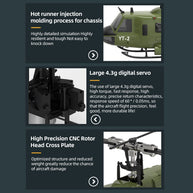 YU XIANG F07-V UH-1 Huey 1/34 Scale RC Helicopter, 6-Channel Brushless Direct Drive, Bladeless, Mode 1/2 Switchable, RTF Version