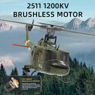 YU XIANG F07-V UH-1 Huey 1/34 Scale RC Helicopter, 6-Channel Brushless Direct Drive, Bladeless, Mode 1/2 Switchable, RTF Version