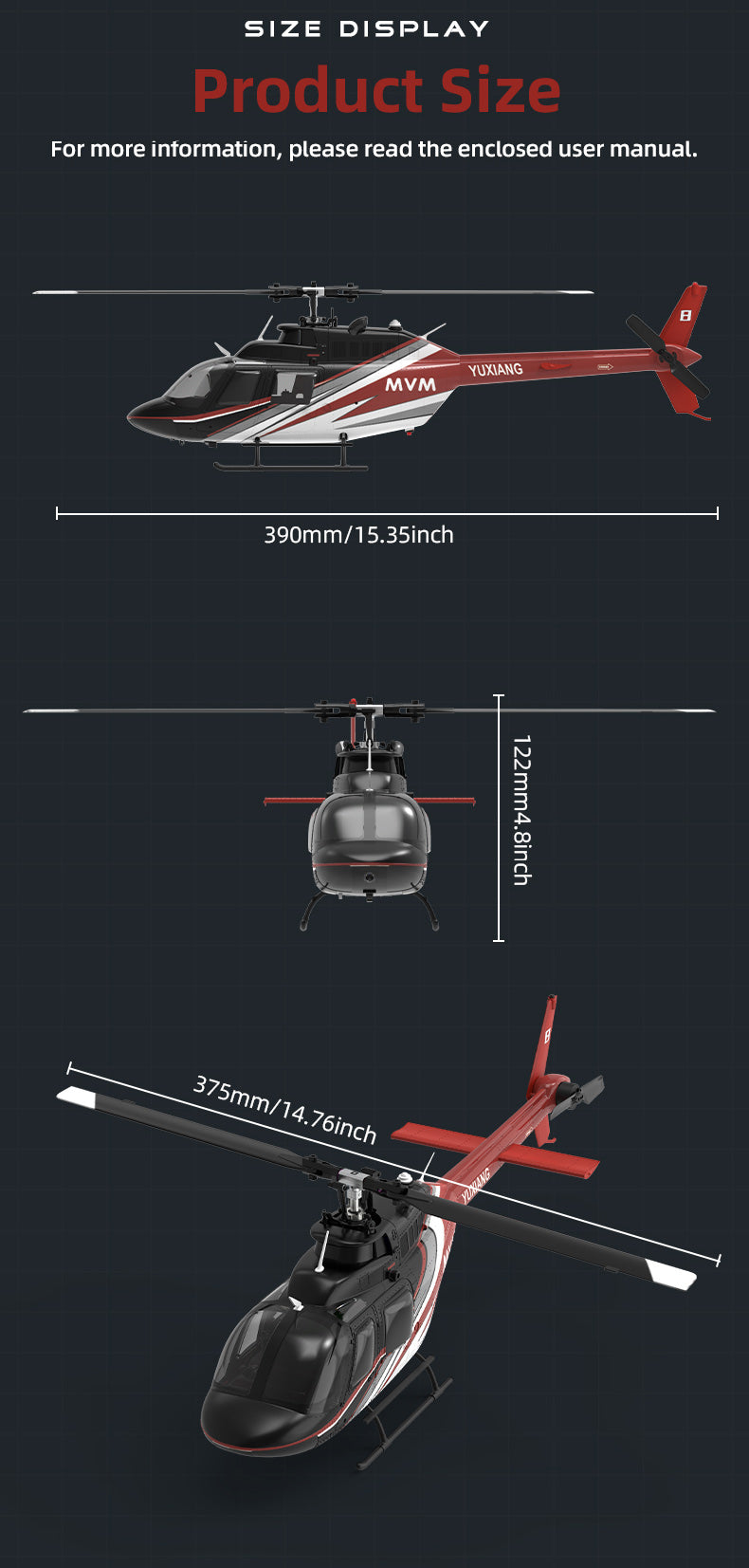 YU XIANG F08 Bell 206 1/27 Scale RC Helicopter, 6-Channel Brushless Direct Drive, 6G Bladeless, Optical Flow Positioning, Mode 1/2 Switching, RTF Version