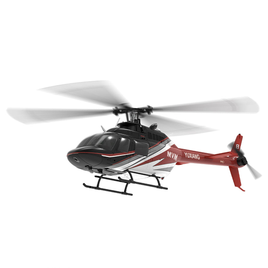 YU XIANG F08 Bell 206 1/27 Scale RC Helicopter, 6-Channel Brushless Direct Drive, 6G Bladeless, Optical Flow Positioning, Mode 1/2 Switching, RTF Version