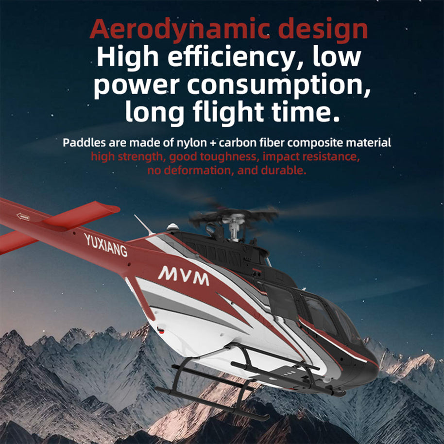YU XIANG F08 Bell 206 1/27 Scale RC Helicopter, 6-Channel Brushless Direct Drive, 6G Bladeless, Optical Flow Positioning, Mode 1/2 Switching, RTF Version