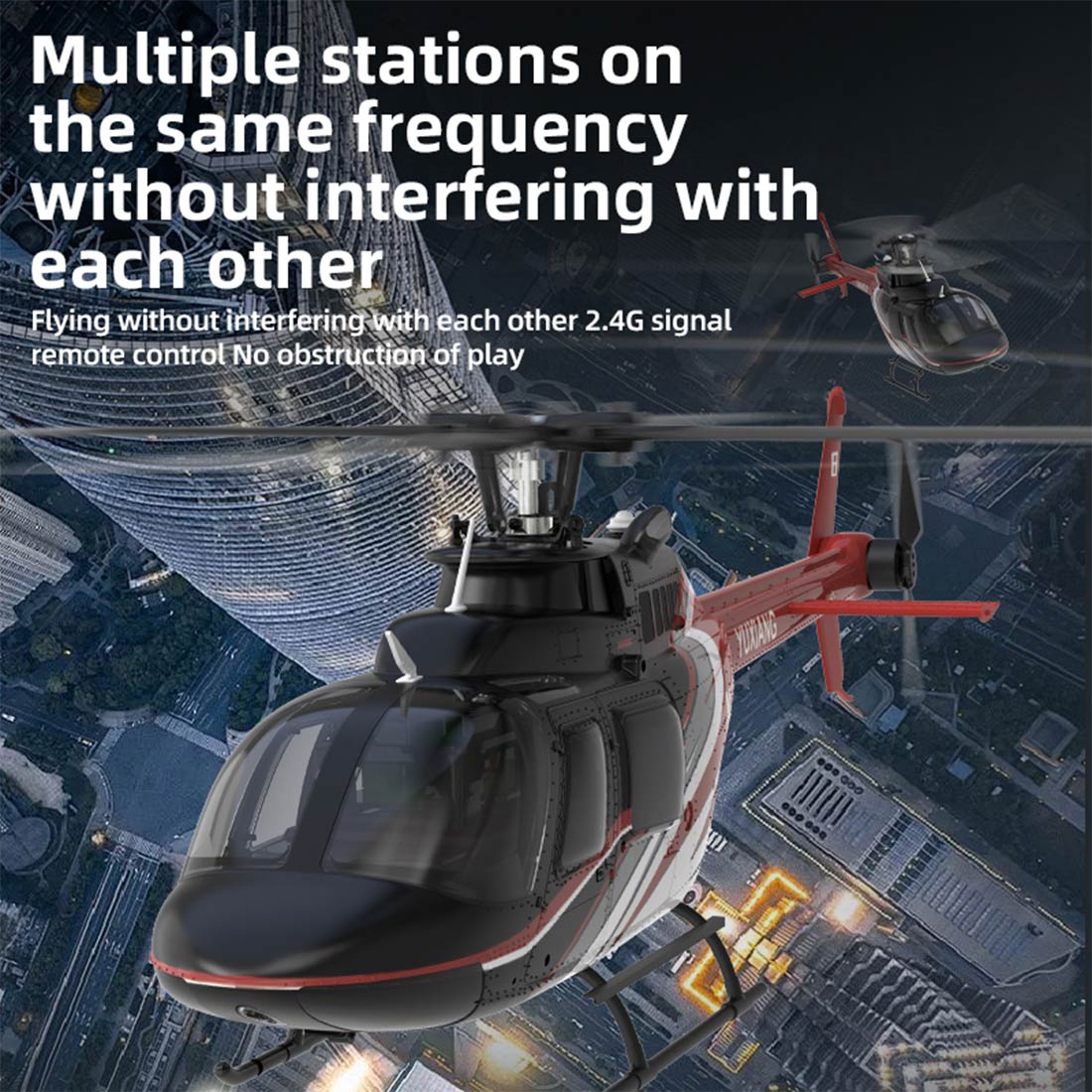 YU XIANG F08 Bell 206 1/27 Scale RC Helicopter, 6-Channel Brushless Direct Drive, 6G Bladeless, Optical Flow Positioning, Mode 1/2 Switching, RTF Version