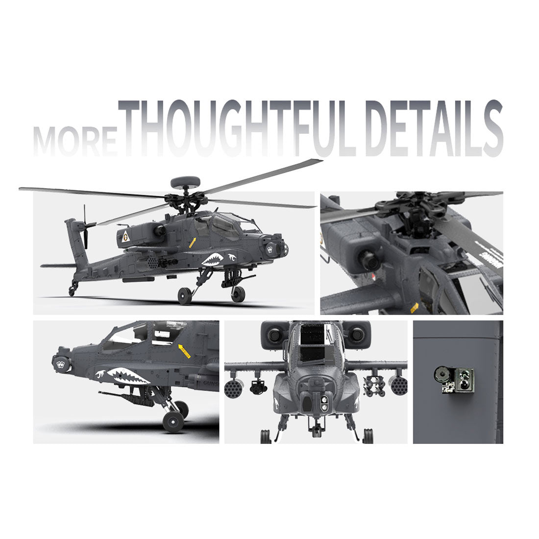 YU XIANG F11-S AH64 1/32 スケール RC ヘリコプター GPS 搭載 6CH 6G/3D スタント 同軸共駆 無ブレード アパッチ RTF スマート版