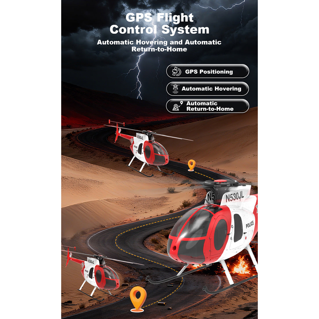 YU XIANG F119S MD500 250 クラス RC ヘリコプター 2.4G 1:16 9 CH 6G/3D モード切替・コックピット開閉式 RTF バージョン