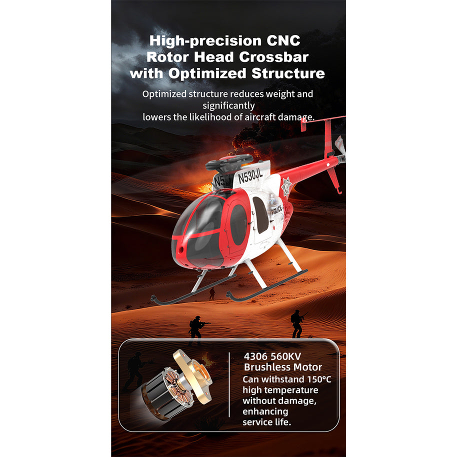 YU XIANG F119S MD500 250 クラス RC ヘリコプター 2.4G 1:16 9 CH 6G/3D モード切替・コックピット開閉式 RTF バージョン