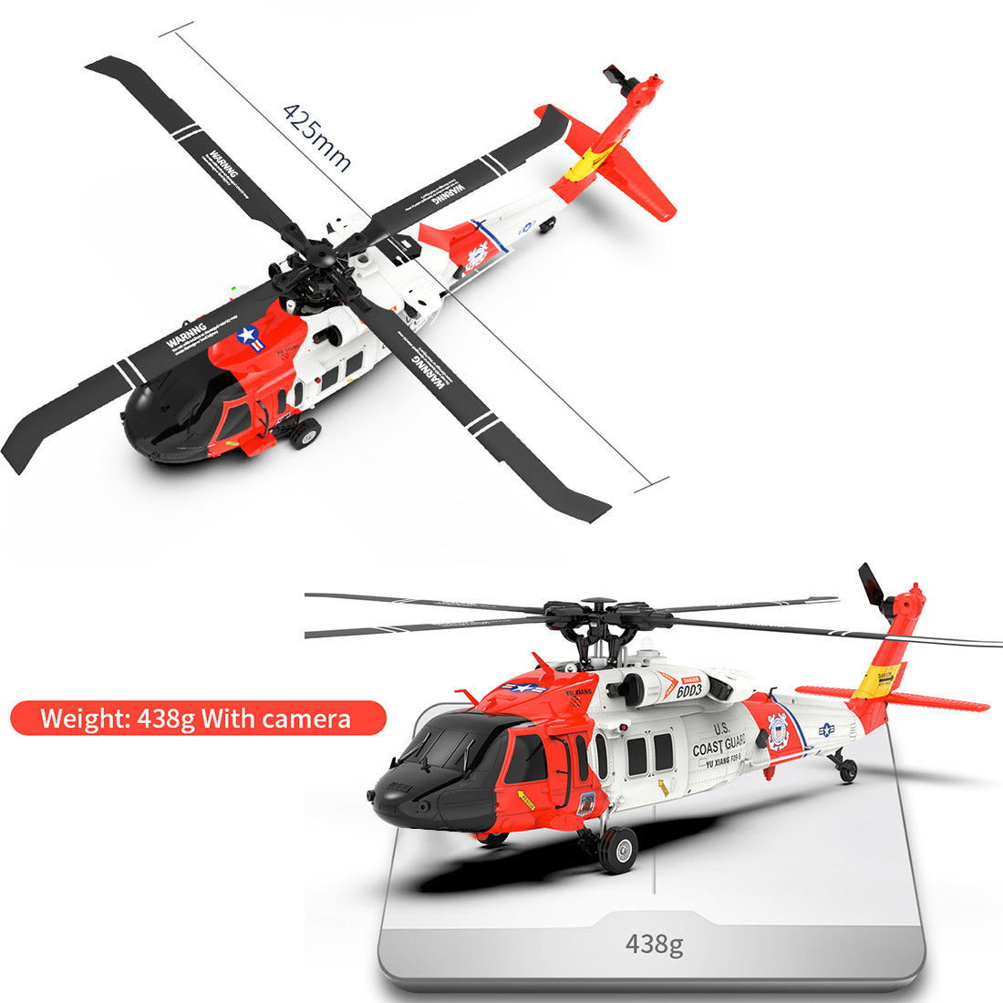 YUXIANG YXZNRC F09-S 1/47 2.4G 6CH ブラシレス直駆 RCヘリコプターモデル（RTF版）
