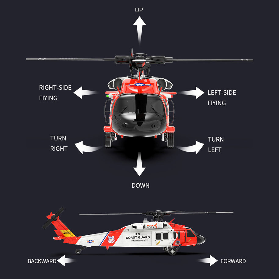 YUXIANG YXZNRC F09-S 1/47 2.4G 6CH ブラシレス直駆 RCヘリコプターモデル（RTF版）