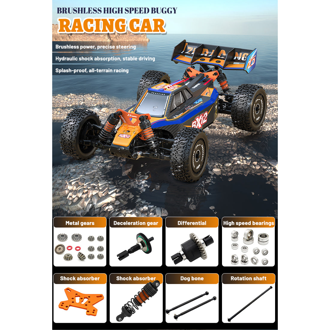 ZD Racing BX-12 1/12スケール ブラシレスRCオフロードカー 3Sバッテリー対応