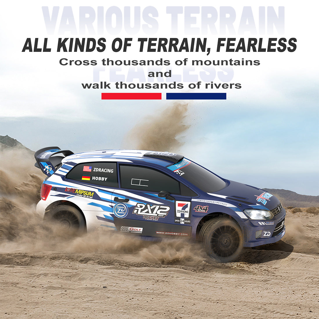 ZD Racing RX12 1/12 4WDブラシレスラリーカー  55-60km/h 2.4Gプロポーショナル制御 MINI RC