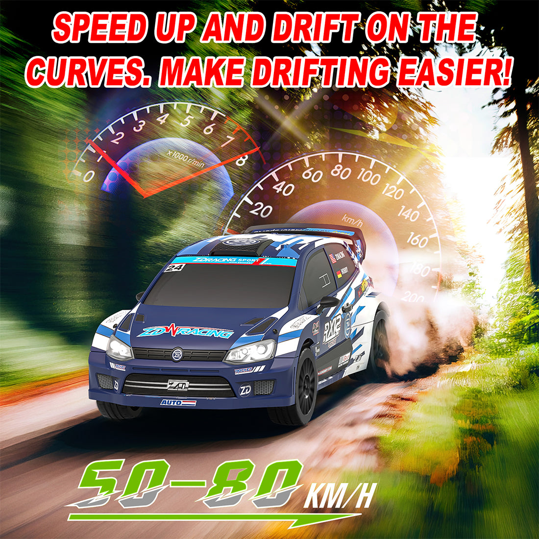 ZD Racing RX12 1/12 4WDブラシレスラリーカー  55-60km/h 2.4Gプロポーショナル制御 MINI RC