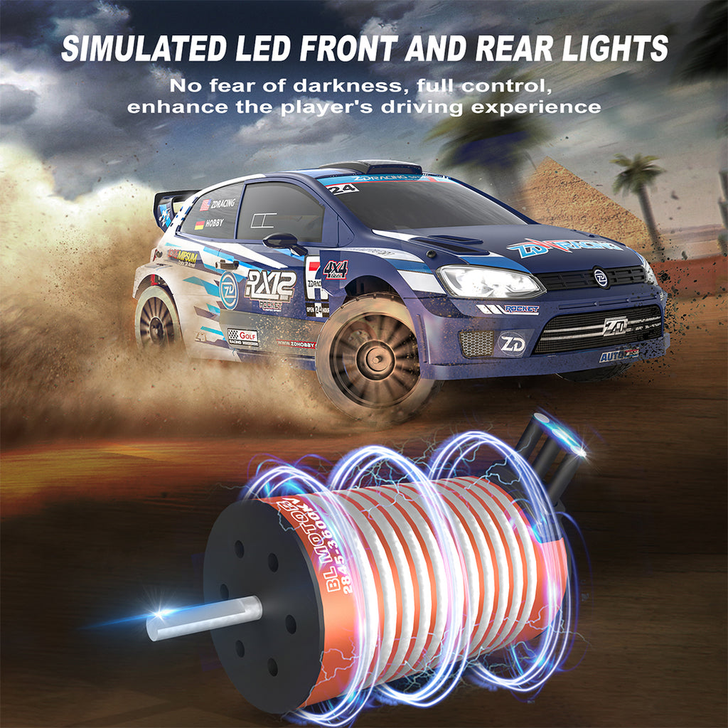 ZD Racing RX12 1/12 4WDブラシレスラリーカー  55-60km/h 2.4Gプロポーショナル制御 MINI RC
